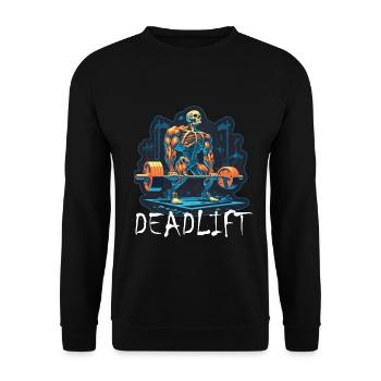 Soulevé de terre Skeleton Bodybuilding Sport Soulevé de terre - Sweat-shirt Unisexe - noir - Devant - Alina (178cm) & Michal (187cm)