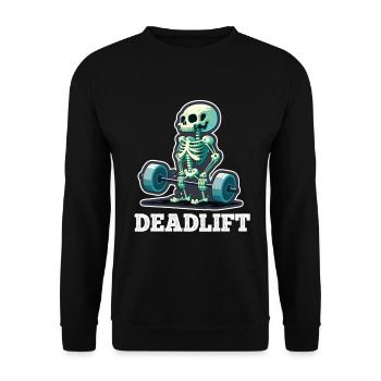 Soulevé de terre Skeleton Bodybuilding Sport Soulevé de terre - Sweat-shirt Unisexe - noir - Devant - Alina (178cm) & Michal (187cm)