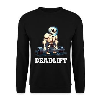 Soulevé de terre Skeleton Bodybuilding Sport Soulevé de terre - Sweat-shirt Unisexe - noir - Devant - Alina (178cm) & Michal (187cm)