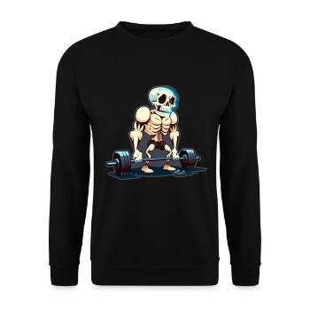 Soulevé de terre Skeleton Bodybuilding Sport Soulevé de terre - Sweat-shirt Unisexe - noir - Devant - Alina (178cm) & Michal (187cm)