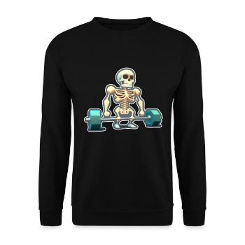 Soulevé de terre Skeleton Bodybuilding Sport Soulevé de terre - Sweat-shirt Unisexe - noir - Devant - Alina (178cm) & Michal (187cm)