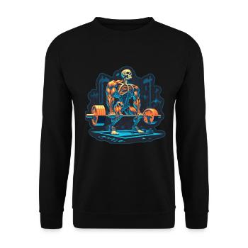Soulevé de terre Skeleton Bodybuilding Sport Soulevé de terre - Sweat-shirt Unisexe - noir - Devant - Alina (178cm) & Michal (187cm)