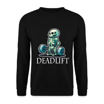 Soulevé de terre Skeleton Bodybuilding Sport Soulevé de terre - Sweat-shirt Unisexe - noir - Devant - Alina (178cm) & Michal (187cm)