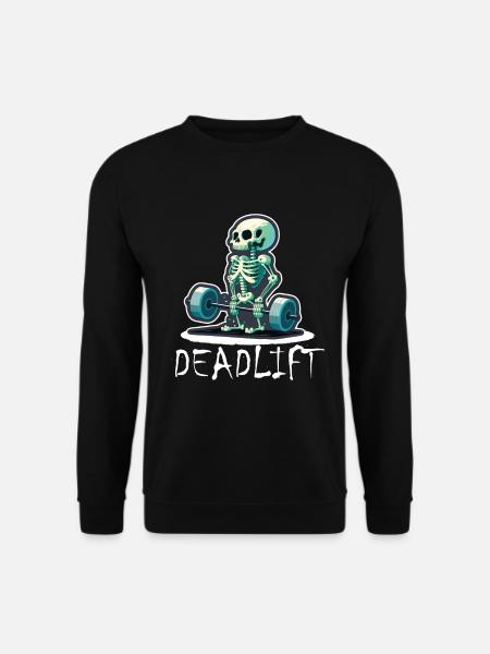 Deadlift Skelett Bodybuilding Sport Kreuzheben - Unisex Pullover - Schwarz
