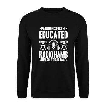 Amateurfunker Amateurfunk Radio Ham Amateur Radio - Unisex Pullover - Schwarz - Vorne - Alina (178cm) & Michal (187cm)