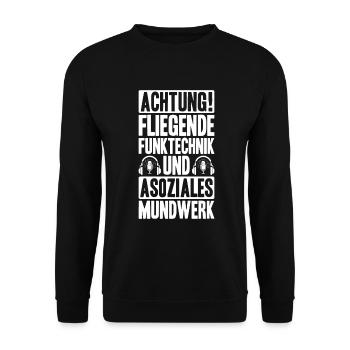Amateurfunker Amateurfunk Radio Ham Amateur Radio - Unisex Pullover - Schwarz - Vorne - Alina (178cm) & Michal (187cm)