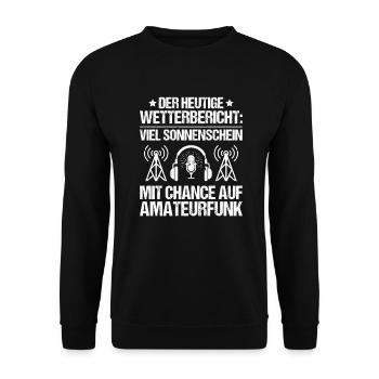 Amateurfunker Amateurfunk Radio Ham Amateur Radio - Unisex Pullover - Schwarz - Vorne - Alina (178cm) & Michal (187cm)