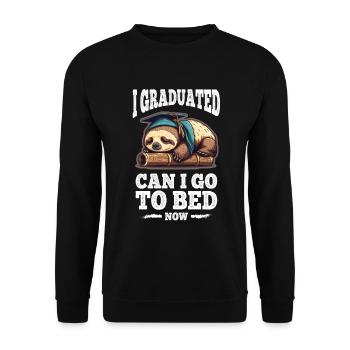 Degree Sleeping Sloth Uni Master Bachelor - Unisex Sweatshirt - black - Front - Alina (178cm) & Michal (187cm)