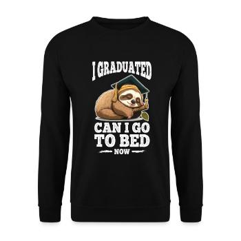 Degree Sleeping Sloth Uni Master Bachelor - Unisex Sweatshirt - black - Front - Alina (178cm) & Michal (187cm)