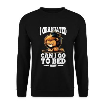 Graduation Sleeping Leo Uni Master Bachelor School - Unisex Sweatshirt - black - Front - Alina (178cm) & Michal (187cm)