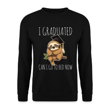 Degree Sleeping Sloth Uni Master Bachelor - Unisex Sweatshirt - black - Front - Alina (178cm) & Michal (187cm)