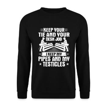 Pipeline Constructor Pipeline Construction Pipelayer - Unisex Sweatshirt - black - Front - Alina (178cm) & Michal (187cm)
