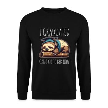 Degree Sleeping Sloth Uni Master Bachelor - Unisex Sweatshirt - black - Front - Alina (178cm) & Michal (187cm)
