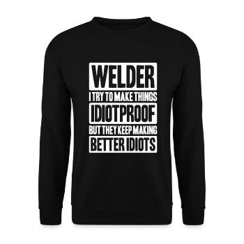 Schweißer Schweißen Schweißerei Welder Welding - Unisex Sweatshirt - black - Front - Alina (178cm) & Michal (187cm)