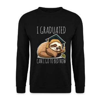 Degree Sleeping Sloth Uni Master Bachelor - Unisex Sweatshirt - black - Front - Alina (178cm) & Michal (187cm)