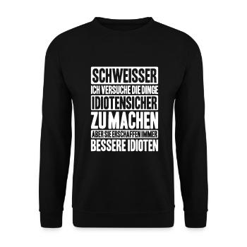 Schweißer Schweißen Schweißerei Welder Welding - Unisex Pullover - Schwarz - Vorne - Alina (178cm) & Michal (187cm)