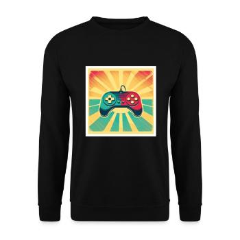 Every Now And Then I Leave My Room Gamer Gaming - Unisex Pullover - Schwarz - Vorne - Alina (178cm) & Michal (187cm)