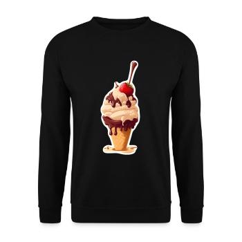 Crème glacée Crème glacée molle Je suis ici pour la crème glacée - Sweat-shirt Unisexe - noir - Devant - Alina (178cm) & Michal (187cm)