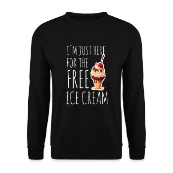 Crème glacée Crème glacée molle Je suis ici pour la crème glacée - Sweat-shirt Unisexe - noir - Devant - Alina (178cm) & Michal (187cm)