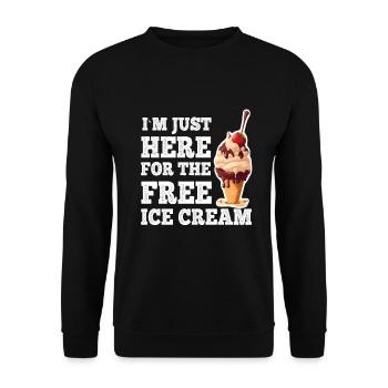 Crème glacée Crème glacée molle Je suis ici pour la crème glacée - Sweat-shirt Unisexe - noir - Devant - Alina (178cm) & Michal (187cm)