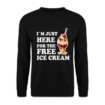 Crème glacée Crème glacée molle Je suis ici pour la crème glacée - Sweat-shirt Unisexe - noir - Devant - Alina (178cm) & Michal (187cm)