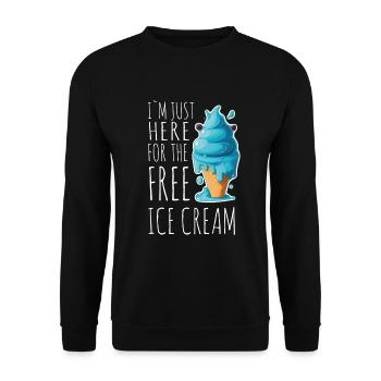 Crème glacée Crème glacée molle Je suis ici pour la crème glacée - Sweat-shirt Unisexe - noir - Devant - Alina (178cm) & Michal (187cm)
