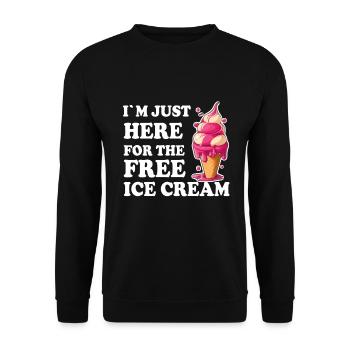 Crème glacée Crème glacée molle Je suis ici pour la crème glacée - Sweat-shirt Unisexe - noir - Devant - Alina (178cm) & Michal (187cm)