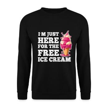 Crème glacée Crème glacée molle Je suis ici pour la crème glacée - Sweat-shirt Unisexe - noir - Devant - Alina (178cm) & Michal (187cm)