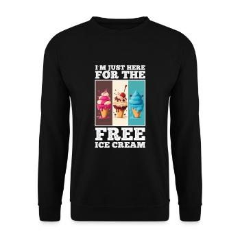 Crème glacée Crème glacée molle Je suis ici pour la crème glacée - Sweat-shirt Unisexe - noir - Devant - Alina (178cm) & Michal (187cm)