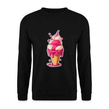 Crème glacée Crème glacée molle Je suis ici pour la crème glacée - Sweat-shirt Unisexe - noir - Devant - Alina (178cm) & Michal (187cm)