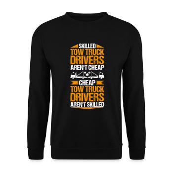 Conducteur de dépanneuse de service - Sweat-shirt Unisexe - noir - Devant - Alina (178cm) & Michal (187cm)