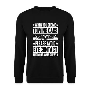 Tow Truck Service Tow Truck Driver - Unisex Sweatshirt - black - Front - Alina (178cm) & Michal (187cm)
