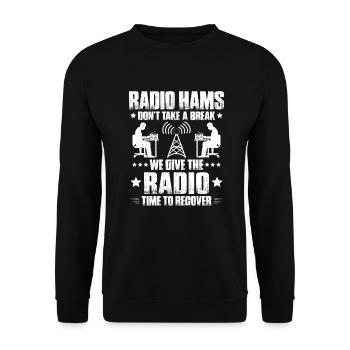 Amateurfunker Amateurfunk Radio Ham Amateur Radio - Unisex Sweatshirt - black - Front - Alina (178cm) & Michal (187cm)