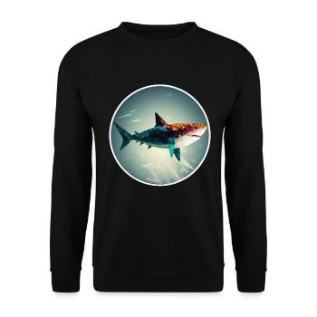 Shark Orca Polygon Geometric Underwater World Ocean - Sweat-shirt Unisexe - noir - Devant - Alina (178cm) & Michal (187cm)