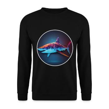 Shark Orca Polygon Geometric Underwater World Ocean - Sweat-shirt Unisexe - noir - Devant - Alina (178cm) & Michal (187cm)