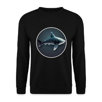 Shark Orca Polygon Geometric Underwater World Ocean - Sweat-shirt Unisexe - noir - Devant - Alina (178cm) & Michal (187cm)