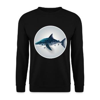 Shark Orca Polygon Geometric Underwater World Ocean - Sweat-shirt Unisexe - noir - Devant - Alina (178cm) & Michal (187cm)