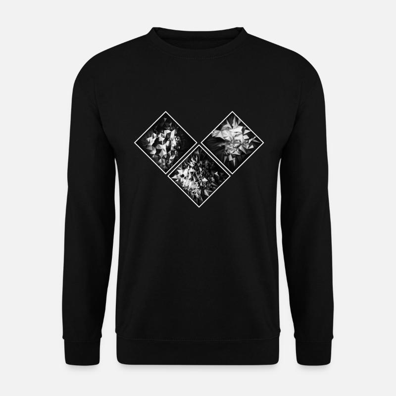Polygon Geometric Abstract Heart - Unisex Sweatshirt - black