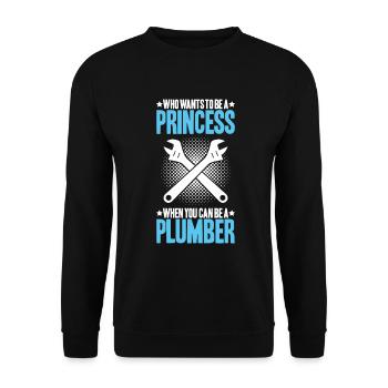 Plant mechanic plumber plumber sanitary heating - Unisex Sweatshirt - black - Front - Alina (178cm) & Michal (187cm)