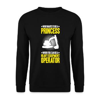Baggerfahrer Baggerführer Heavy Equipment Operator - Unisex Pullover - Schwarz - Vorne - Alina (178cm) & Michal (187cm)