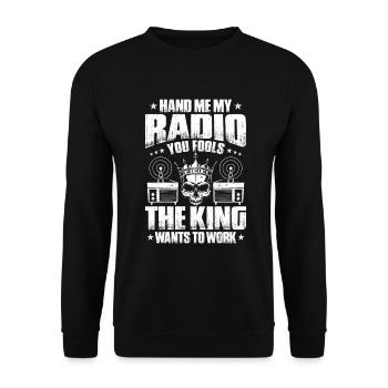 Amateurfunker Amateurfunk Radio Ham Amateur Radio - Unisex Sweatshirt - black - Front - Alina (178cm) & Michal (187cm)