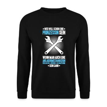 Anlagenmechaniker Klempner Plumber Sanitär Heizung - Unisex Pullover - Schwarz - Vorne - Alina (178cm) & Michal (187cm)
