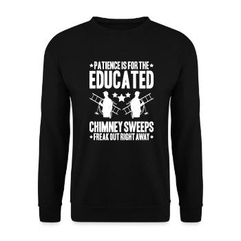 Schornsteinfeger Kaminkehrer Chimney Sweep - Unisex Pullover - Schwarz - Vorne - Alina (178cm) & Michal (187cm)