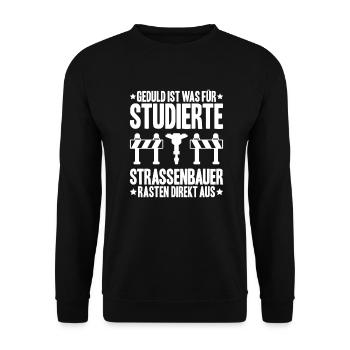 Straßenbauer Asphaltbauer Straßenbau - Unisex Pullover - Schwarz - Vorne - Alina (178cm) & Michal (187cm)