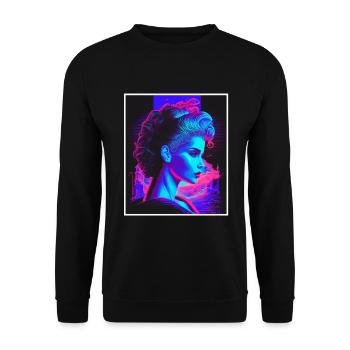 Vaporwave Greek mythology God Neon Olympus - Unisex Sweatshirt - black - Front - Alina (178cm) & Michal (187cm)
