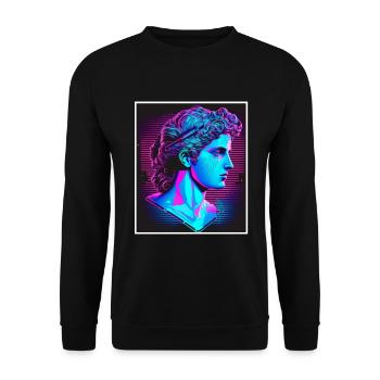 Vaporwave Greek mythology God Neon Olympus - Unisex Sweatshirt - black - Front - Alina (178cm) & Michal (187cm)