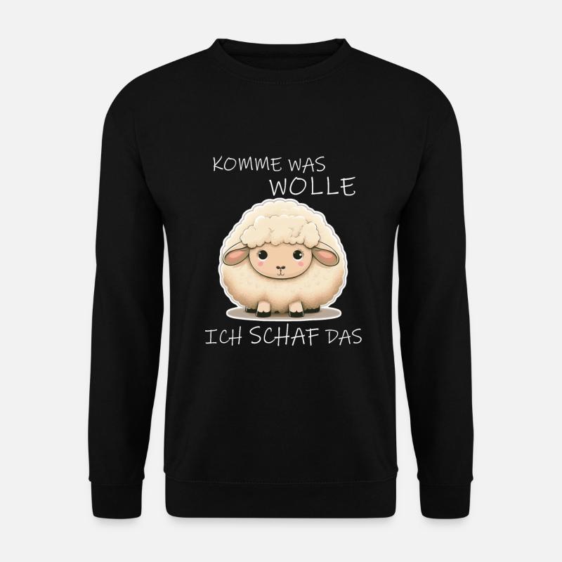 Komme Was Wolle Ich Schaf Das Depression Schäfchen - Unisex Pullover - Schwarz