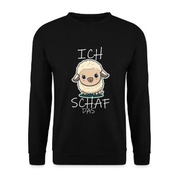 Komme Was Wolle Ich Schaf Das Depression Schäfchen - Unisex Pullover - Schwarz - Vorne - Alina (178cm) & Michal (187cm)