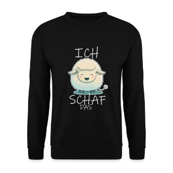 Komme Was Wolle Ich Schaf Das Depression Schäfchen - Unisex Pullover - Schwarz - Vorne - Alina (178cm) & Michal (187cm)