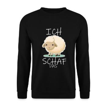 Komme Was Wolle Ich Schaf Das Depression Schäfchen - Unisex Pullover - Schwarz - Vorne - Alina (178cm) & Michal (187cm)